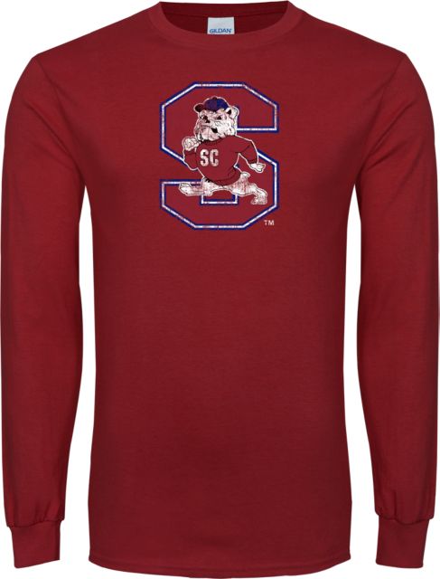 South Carolina State Long Sleeve T Shirt SC State Bulldog block S Logo Distressed - ONLINE ONLY