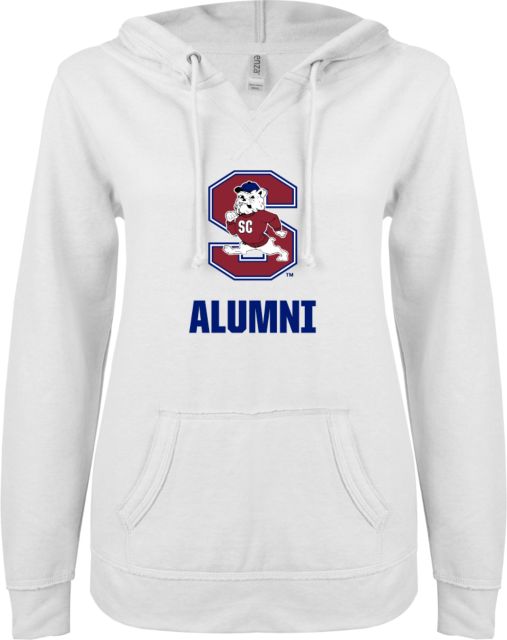 South Carolina State ENZA Ladies V Notch Raw Edge Fleece Hoodie Alumni - ONLINE ONLY