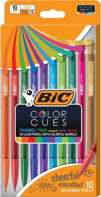 MECH PENCIL .7MM 10PK COLOR